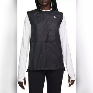 NWT Womens Size XS Black Nike Sleeveless Full Zip Close Tour Repel Golf Vest Top